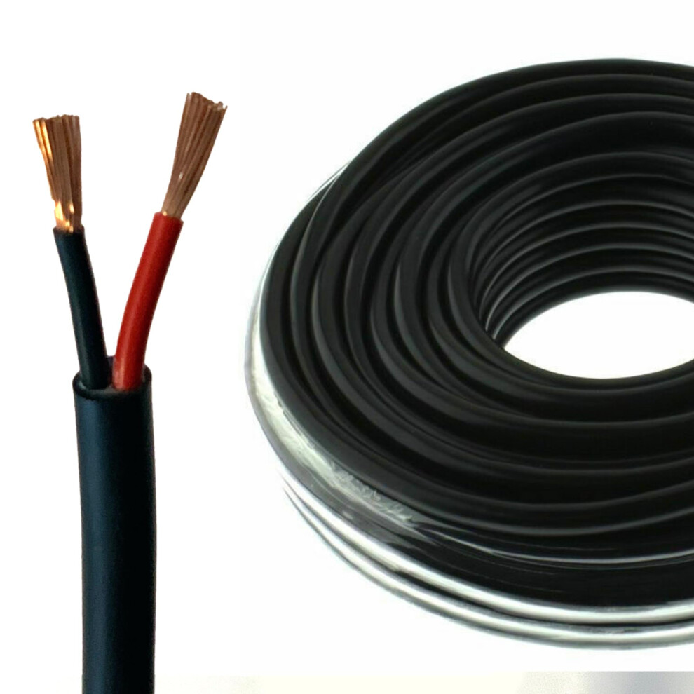 Automotive Round Twin 2 Core Cable 12V/24V Thin Wall Wire For Auto Boat 16.5A, 1Mmâ² (10M Coil) Black 5061039326115