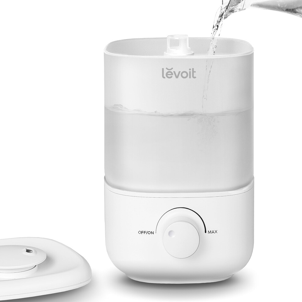 Top Fill Humidifier for Bedroom, 2.5L Tank for Large Room, Easy to Fill & Clean, 26dB Quiet Cool Mist Air Humidifier for Home Baby Nursery & Plants,