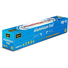 Heavy Duty Kitchen Foil - 30cm x 50m - Non-Stick Aluminium Foil with Built in Cutting Edge - Ideal Tin Foil Roll for Food Storage Cooking Grilling,