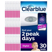 Digital Ovulation Test Kit (OPK), Find Your 2 Peak Days, 1 Digital Holder and 30 Tests, Try The Free Clearblue Period & Cycle Tracker App