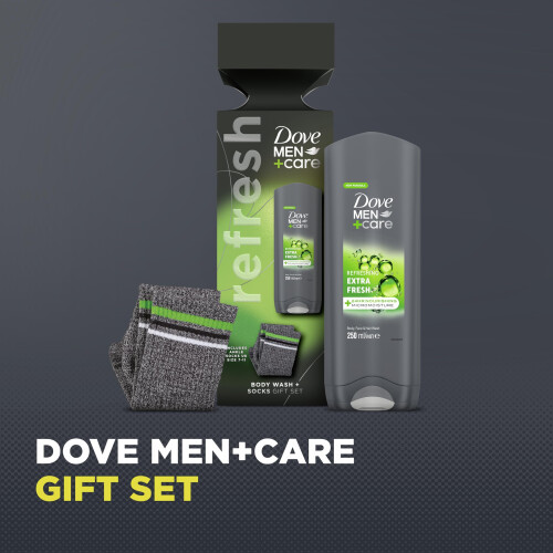 Dove Men+Care Extra Fresh Bodywash & Socks Gift Set 1