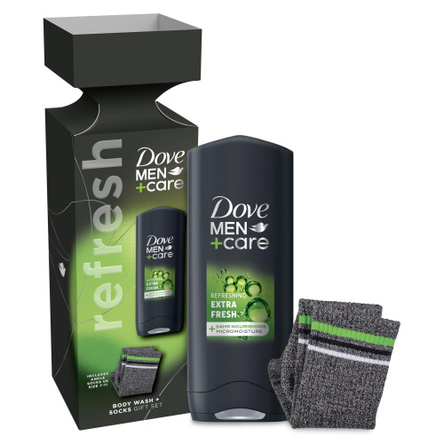 Dove Men+Care Extra Fresh Bodywash & Socks Gift Set