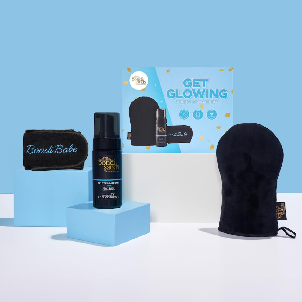 Get Glowing 3 Piece Starter Kit Dark | Self Tan Set | Australian Made | Vegan & Cruelty Free