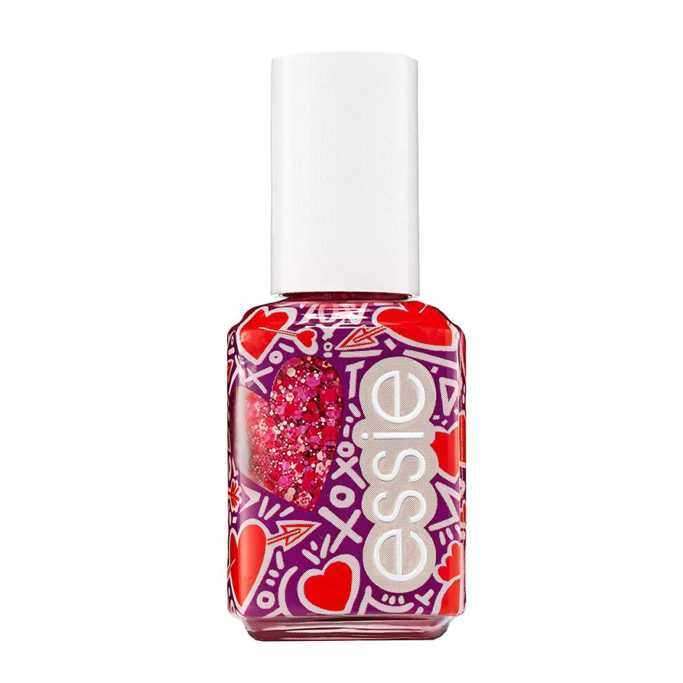 Galentines 2019 Collection Matte Glitter Top Coat, You're So Cupid Red