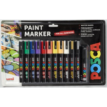 Pens PC-5M Acrylic Felt Tip Coloured Permanent Paint Markers for Adults and Kids. Perfect for Colouring, Fabric, Graffiti, Watercolour, Outline