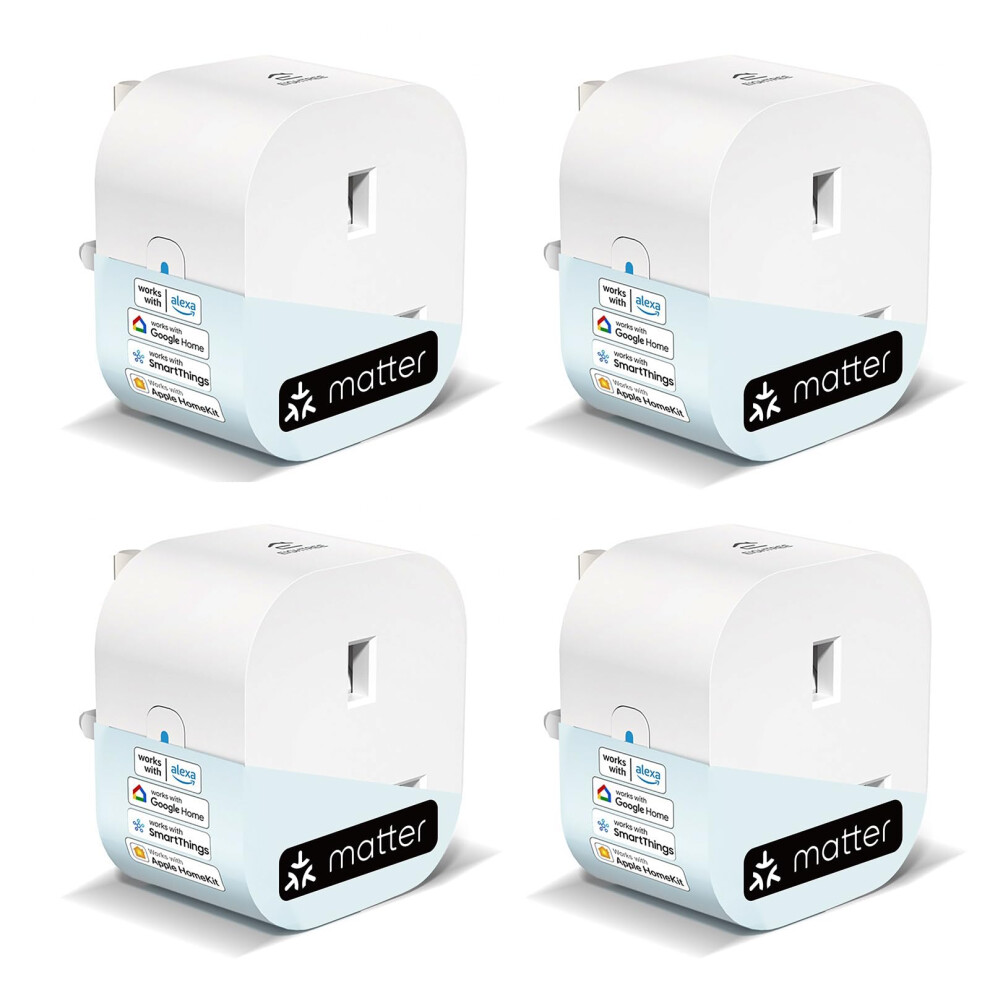 Matter Smart Plug With Energy Monitoring, Mini Wifi Plug Works With Apple Homekit, Alexa, Google Home, Smartthings, Remote Control, Timer & Schedule 725414718432