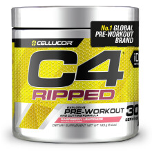 C4 Ripped Pre Workout Powder Raspberry Lemonade 30 Servings | Zero Sugar Pre Workout with 150mg Caffeine, 500mg L Carnitine, 1600mg Beta Alanine,