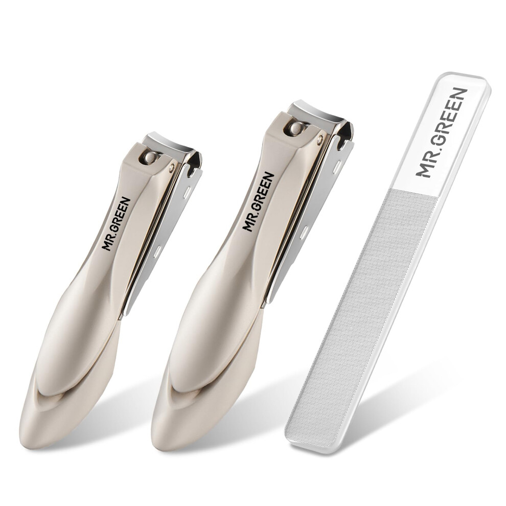 Nail Clippers Stainless Steel Anti Splash Fingernail Cutter Manicure Tools Bionics Design Pedicure Scissor Nail Trimmer (Nail Clipper Two-Pack (Medium