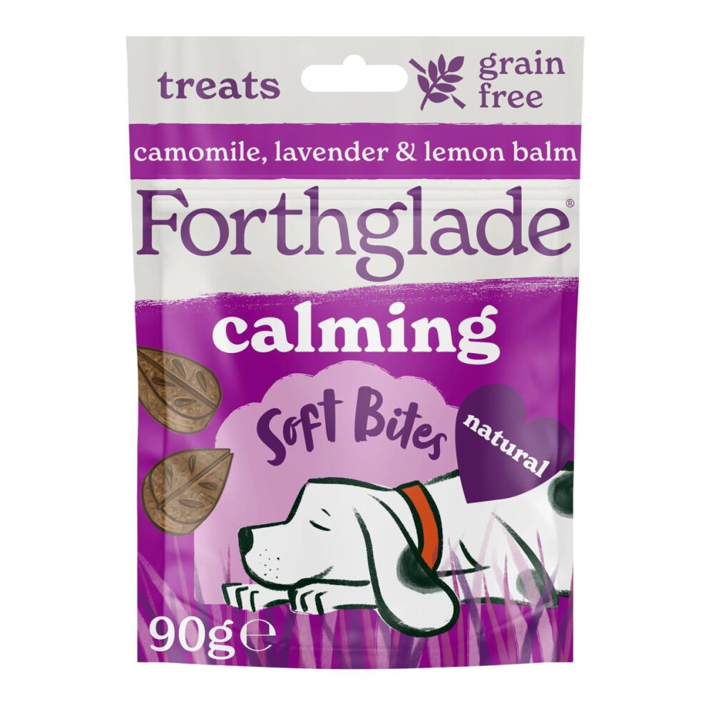 Natural Dog Treats – Calming Dog Treats (8 x 90g Bags) Soft Bites with Camomile, Lavender & Lemon Balm, Grain Free & Hypoallergenic Dog Treats, for