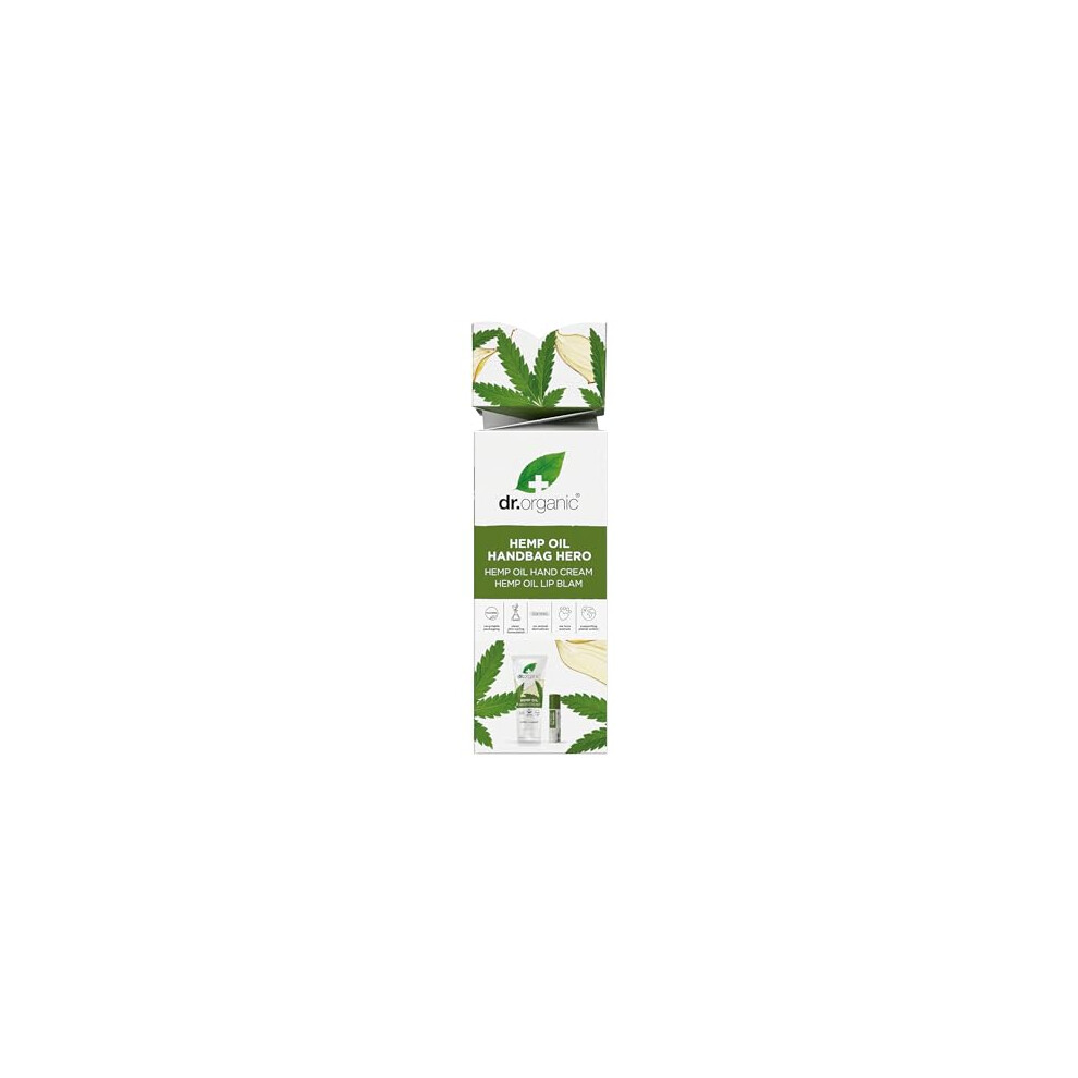 Hemp Oil Hand Bag Hero Gift Set, with Hand Cream & Lip Balm, Moisturising, Restoring, Natural, Vegan, Cruelty-Free, Paraben & SLS-Free, Recycled &