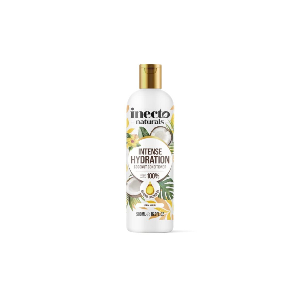 Inecto Natural Coconut Conditioner 500Ml, Super-Creamy Infused With Pure Organic Coconut Oil, Silky Smooth Relief, Hydrated Hair
