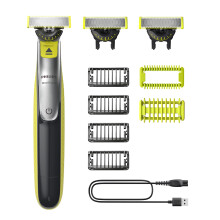OneBlade 360 Authentic Face & Body Electric Beard Trimmer, Shaver and Body Groomer, 3X 360 Blades, 4X Stubble Comb (1,2,3,5mm), 1x Body Kit, QP2834/31