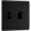 BG Electrical Double Dimmer Intelligent Light Switch, Matt Black, 2-Way 1