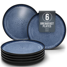 Ibiza Stoneware Dinnerware Set for 6 - Elegant Dishware - Dishwasher & Microwave Safe - Complete Dining Ensemble - Plates for Dining Service - Pure
