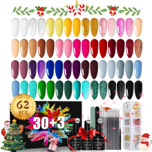 62 Pcs Uv Gel Nail Polish Set, 30 Colors All Seasons Gel Polish Set with Glossy& Matte Gel Top Coat No Wipe Base Coat, Nail Gel Polish with DIY