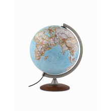 – National Geographic Explorer Classic Globe | Illuminated | Base in beech wood, acrylic meridian |Political and physical map by National Geographic
