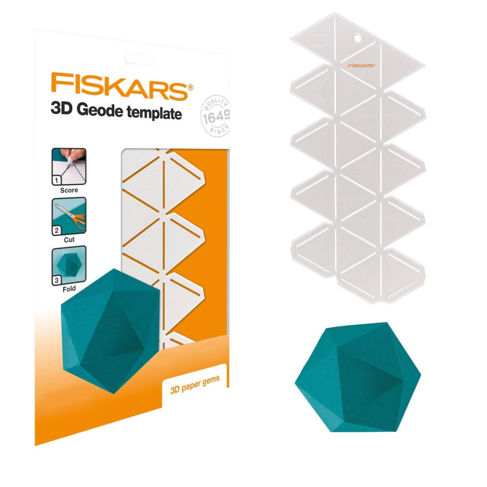 3D Paper Jewel, Geode template, For Creating 3D Shapes, Plastic, White, 1059566