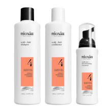 Scalp + Hair Thickening System 4 Kit - Hair Treatment System for Coloured Or Dry Damaged Hair with Progressed Thinning - Shampoo, Conditioner & Scalp