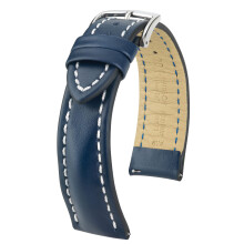 Heavy Calf Men's Watch Strap Blue Calf Leather Watch Strap Size 20 mm/Clasp 18 mm