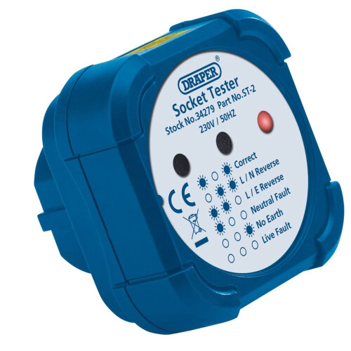 Draper 34279 Socket Tester, 13A , Blue