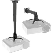 Projector Ceiling Mount, Universal Vaulted Bracket with Adjustable Extension Pole to 26.7" for LCD DLP Projector
