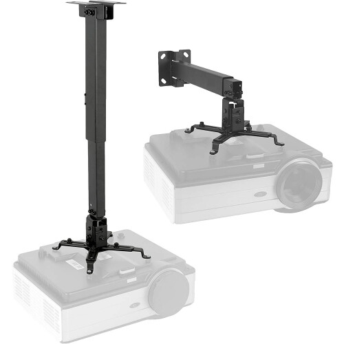 Projector Ceiling Mount, Universal Vaulted Bracket with Adjustable Extension Pole to 26.7" for LCD DLP Projector