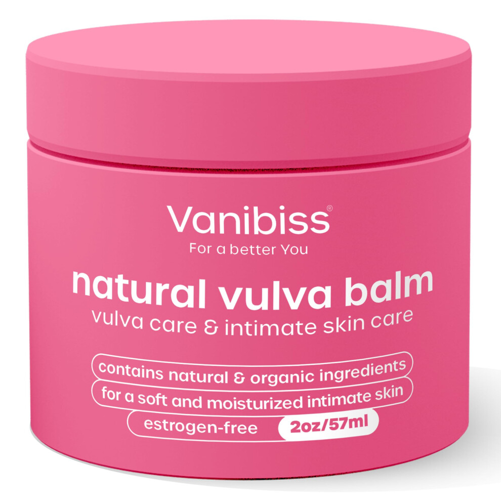 Vanibiss Cream Natural Organic Vulva Balm - Vulvar & Vaginal Moisturizer For Dryness, Itching, Chafing, And Burning - Estrogen Free (2Oz)