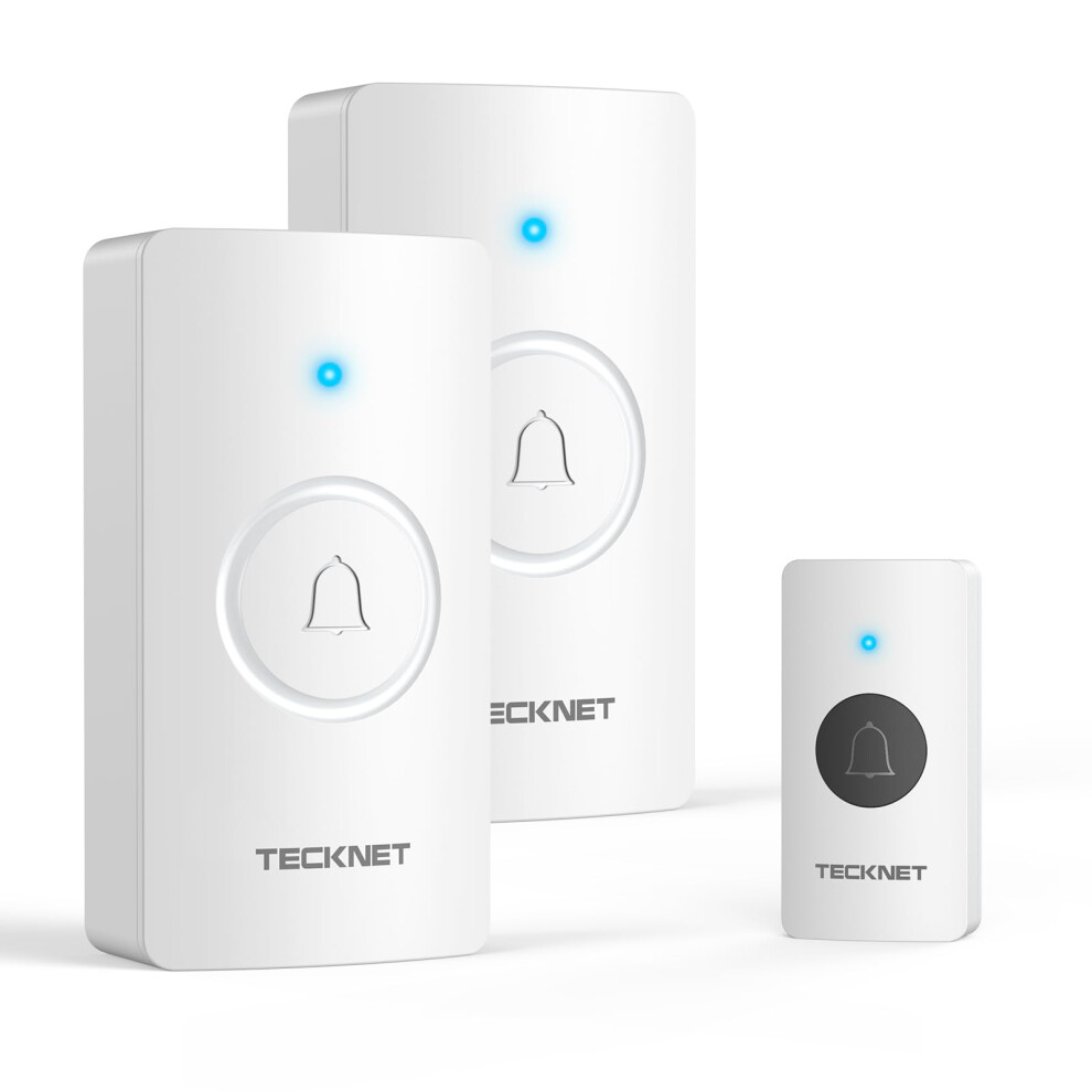 Wireless Doorbell, Door Bells Wireless IP65 Waterproof Battery Operated Cordless Door Chime Kit up to 1300ft Long Range with 60 Melodies & 5-Level