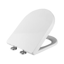 Toilet Seat Soft Close White, Square Quick Release Toilet Seat with Adjustable Stainless Seat Hinges, Top Fixing M41001