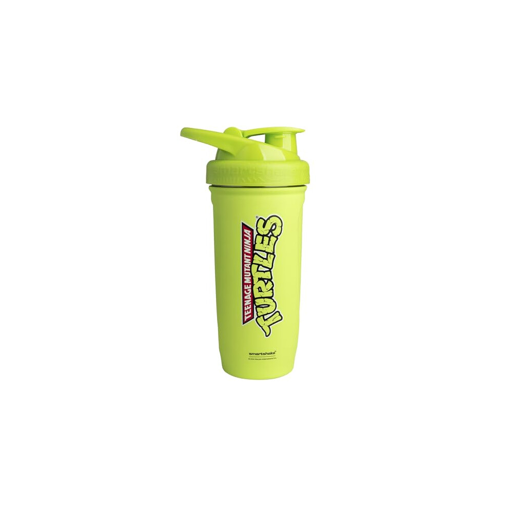 TMNT Reforce Stainless Steel Protein Shaker Bottle 900 ml | 30 oz - Leakproof Screw-on Lid - BPA Free - Unisex - Light Green