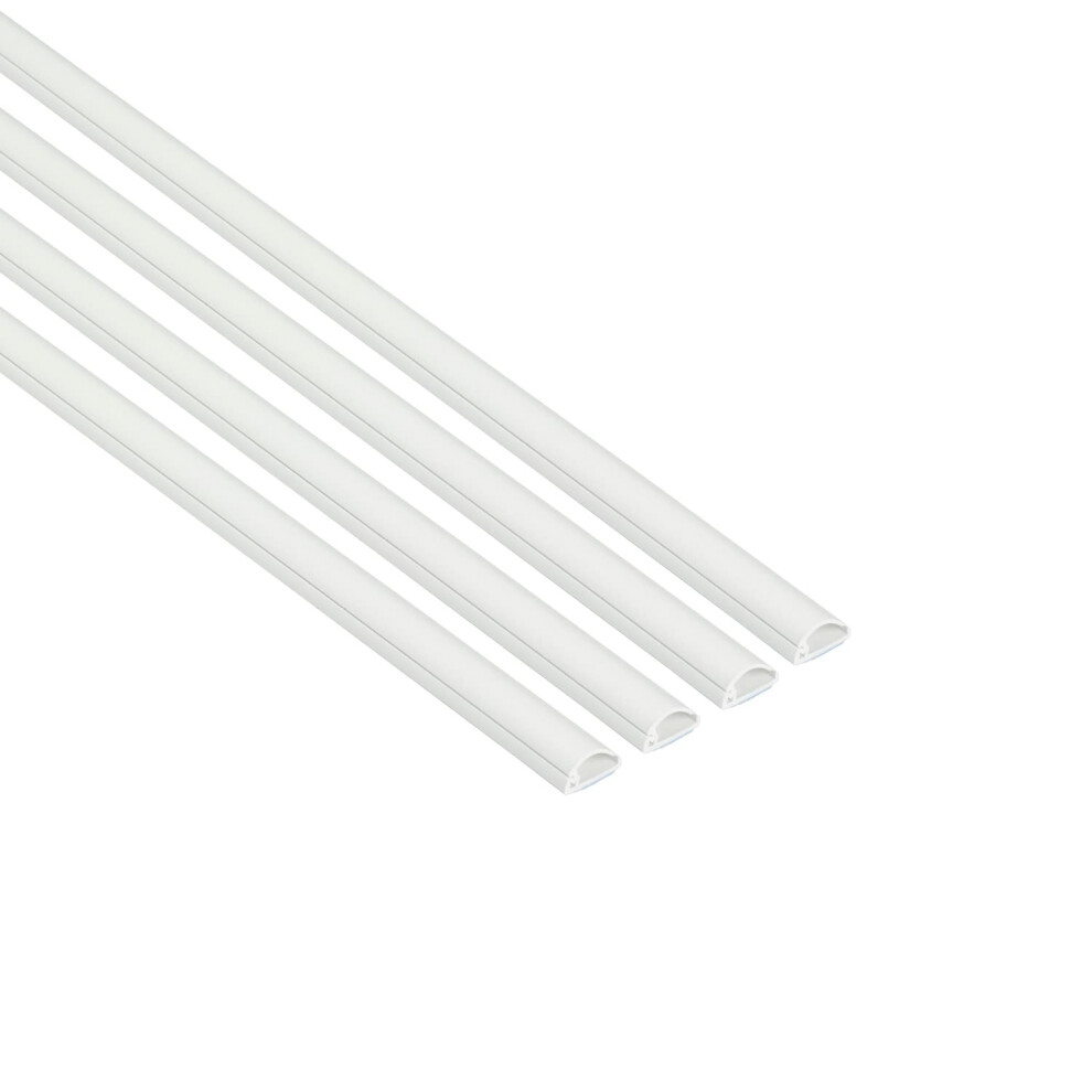 Micro Cable Trunking 4-Pack, Half Round Cable Cover, Paintable, Self-Adhesive Wire Cover, Speaker Wire Hider, Cable Management - 4X 16Mm (W) X 8Mm (H) 5056335603312