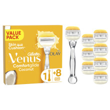 Comfortglide Coconut Plus Olay Women's Razor- 8 Blades, 5 Blades for a Smooth, Close Shave That Lasts