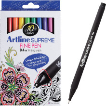 'Supreme Fine Pen' EPFS 200 Fineliner Pens 0.4mm - Bright Vivid Colours For Technical Drawing - Pack 10, Technical Pens - drawing, decorating,