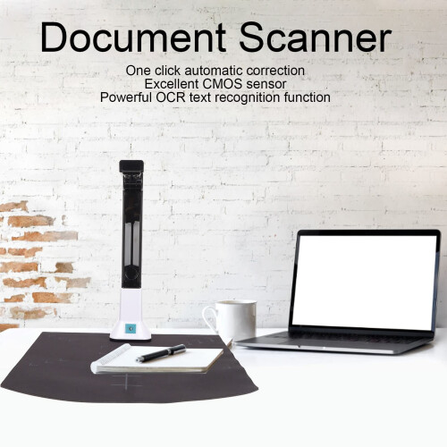 8MP USB Visualiser/Document Camera, A4 Format Document Scanner, Multi-Language OCR Document Camera Scanner, for Remote Learning with Zoom, OBS and for 1