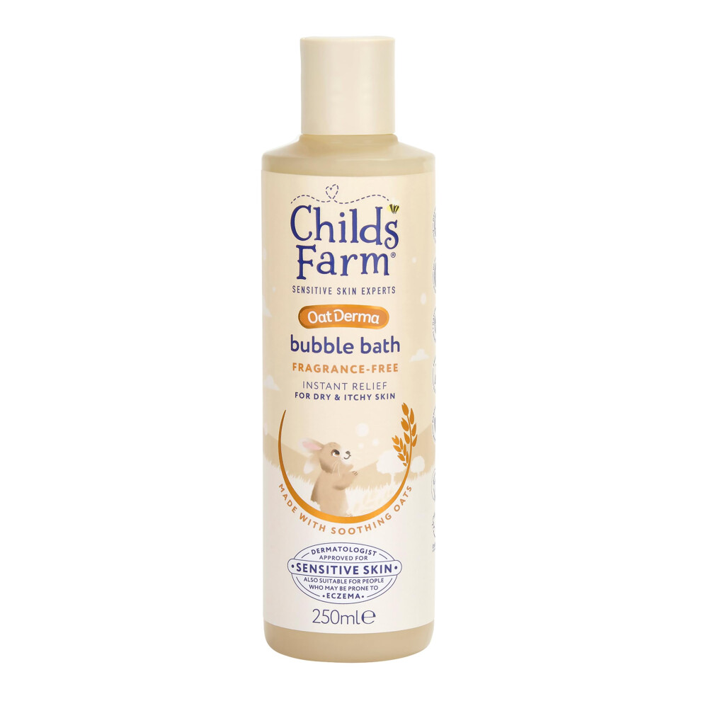 OatDerma Bubble Bath, Fragrance Free, Soothing Hydration for Sensitive Skin, Baby, 250ml