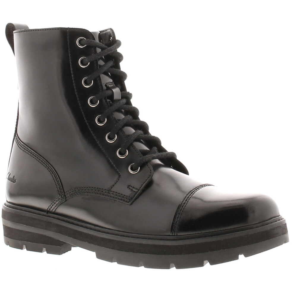 (Black, 3 (Adults')) Clarks Girls Ankle Boots Prague Cap y Leather Elasticated black UK Size