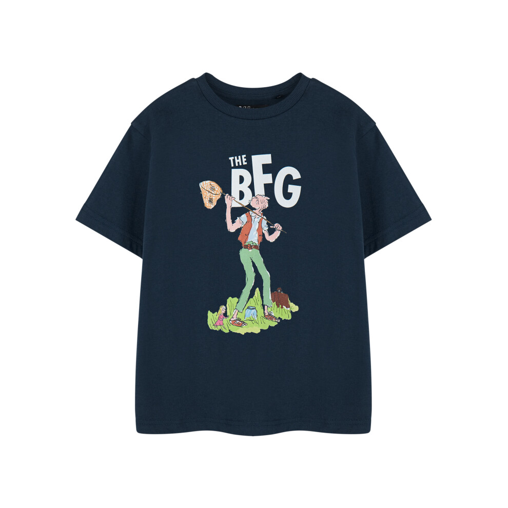 (5-6 Years) Roald Dahl Short Sleeved T-Shirt (Unisex Kids Blue)