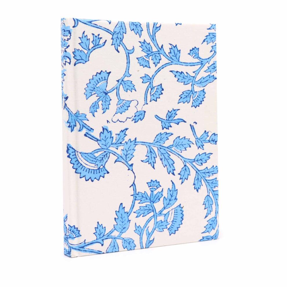 Cotton Bound Notebooks 20x15cm 96 pages Pale Blue Floral Cotton Bound Notebooks-image-OPC-PFYY8MK-NEW