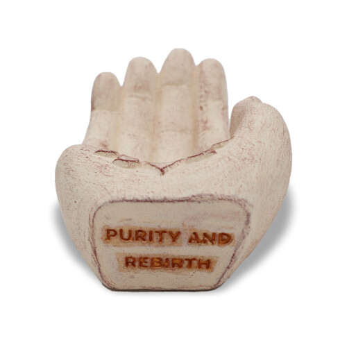 Stone Incense Holders Hand Incense Burner Lotus (white) 2