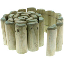 (4) Wooden Log Roll Garden Edging, Half Rounded Log rolls Garden Edging Borders