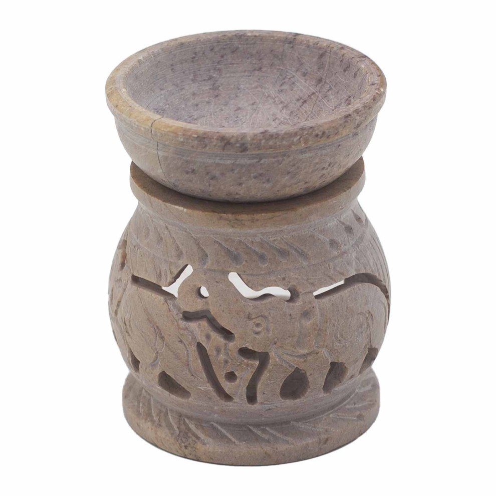 Small Soapstone Oil Burner 8cm Elephant Oil Burner