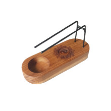 Small Palo Santo Heater Teak Wood Yin & Yang Design Palo Santo Heaters