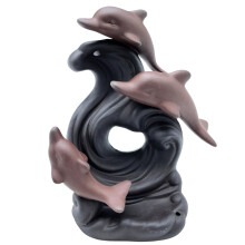 Backflow Incense Burner Dolphin Wave Backflow Incense Burner