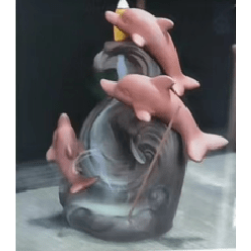 Backflow Incense Burner Dolphin Wave Backflow Incense Burner 1