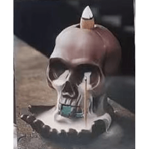 Backflow Incense Burner Weeping Skull (with light) Backflow Incense Burner 1