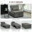 Homcom HOMCOM 4-in-1 Pull Out Sleeper Chair Bed with Pockets, Charcoal Grey 4