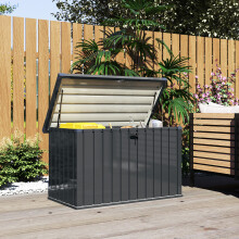 Outsunny 400L Waterproof Metal Outdoor Storage Box with Lock and Keys