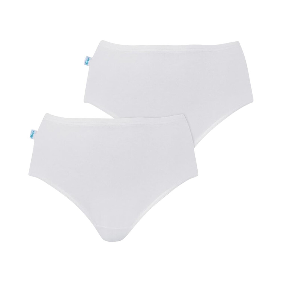 (White, 12) 2 Pack Sloggi Originals Hikini Full Briefs Womens Ladies Underwear Undies Panties High Waisted Bikini