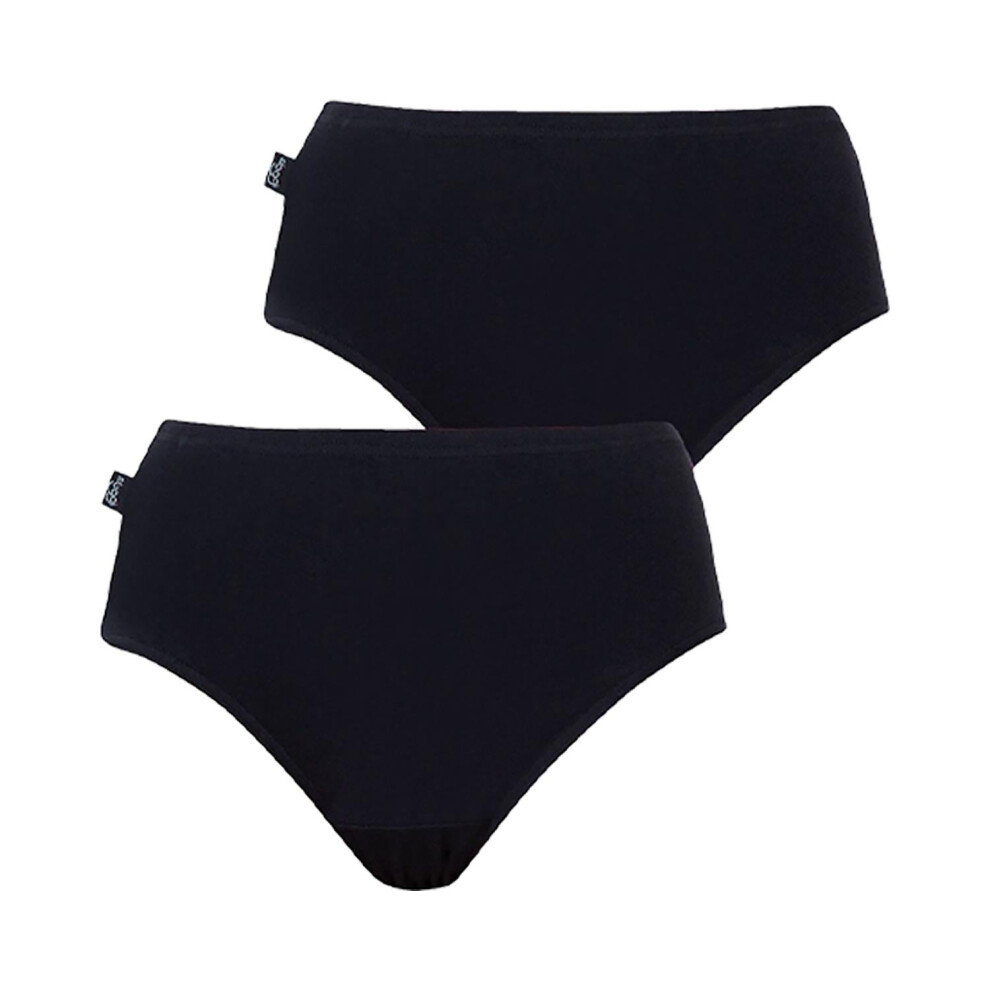 (Black, 14) 2 Pack Sloggi Originals Hikini Full Briefs Womens Ladies Underwear Undies Panties High Waisted Bikini
