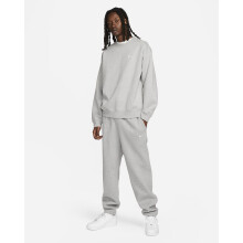(L) Nike Solo Swoosh Fleece Crew Sweatshirt Grey/White